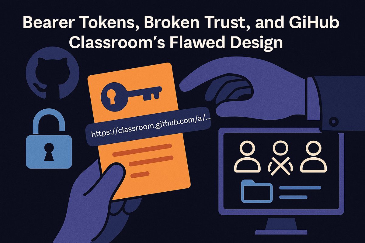 VanshalG's tweet photo. I accessed private university @github repos. No exploit. Just a Classroom link.

Here’s how bearer tokens + broken trust = exposed data, impersonation, and design-level flaws.

🔗 Read: https://t.co/qWjGCIOxbr

#infosec #bugbounty #GitHub #Education #responsibledisclosure @GitHubSecurity