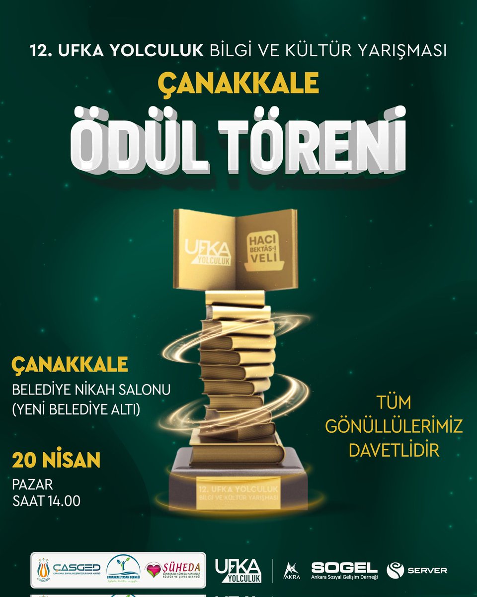 uy_canakkale's tweet photo. Tüm Yol Arkadaşlarımızı ve Çanakkale halkımızı bu büyük yolculuğun kazananları için düzenlenen ÖDÜL TÖRENİmizde görmekten onur duyacağız.🤗

Davetlisiniz 🌹

#çanakkale #ufkayolculuk #incinsendeincitme #hacıbektaşveli #yarışma #ödül #ödültöreni https://t.co/sYs5HVW7Tc