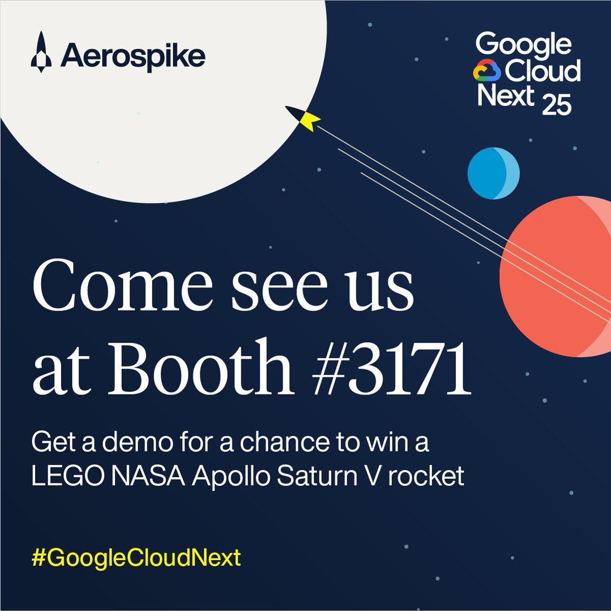 aerospikedb's tweet photo. And we have another winner! Kannan D.R. from #LiveRamp, you've won a LEGO NASA Apollo Saturn V rocket! If you're at #GoogleCloudNext '25 stop by Booth 3171 to see how you can win! https://t.co/gkOCJRU3S1 #Aerospike #GCN25 https://t.co/TqP6K6PBb7