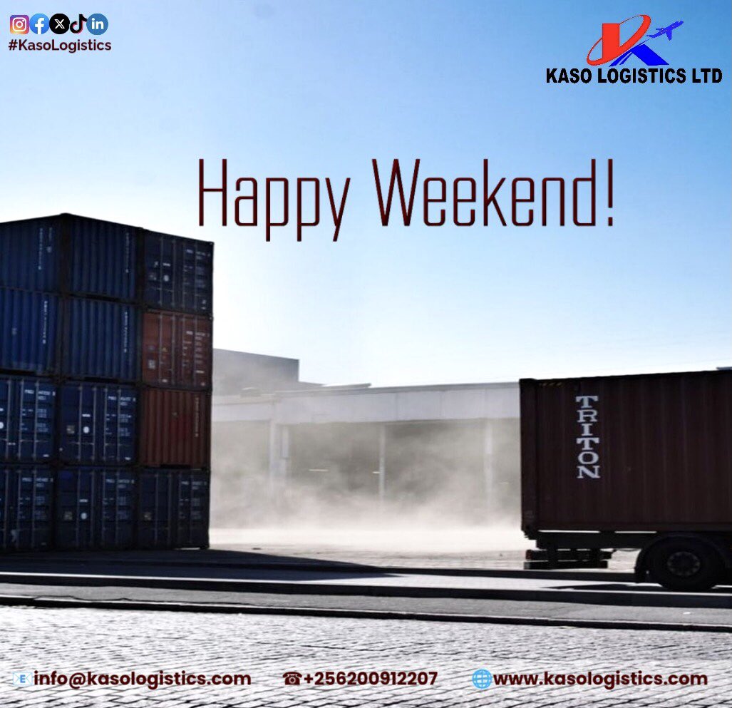 kaso_logistics's tweet photo. Happy Weekend!
Unwind. Relax. Recharge.
Kaso Logistics keeps your cargo moving while you reset.
Efficiency never sleeps.

🌐https://t.co/QSYwLqwz5W

#KasoLogistics #WeekendRecharge #CustomsCleared #RelaxWeDeliver #Uganda #weekendmood  #FridayVibes #HappyWeekend #WeekendVibes https://t.co/sEQKzq3iGN