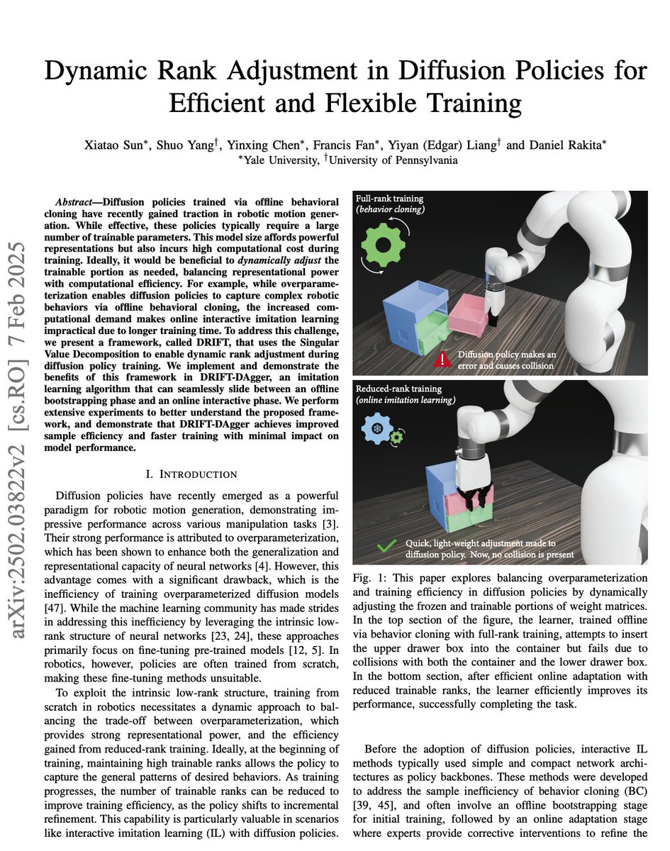 Shuo Yang (@shuoyang2000) on Twitter photo excited to share our #RSS2025 work on online diffusion policy learning, a collaboration with <a href="/xiatao_sun/">Xiatao Sun</a> (lead), Yinxing Chen, Francis Fan, Yiyan (Edgar) Liang, and <a href="/djrakita10/">Danny Rakita</a> excited to share our #RSS2025 work on online diffusion policy learning, a collaboration with <a href="/xiatao_sun/">Xiatao Sun</a> (lead), Yinxing Chen, Francis Fan, Yiyan (Edgar) Liang, and <a href="/djrakita10/">Danny Rakita</a>