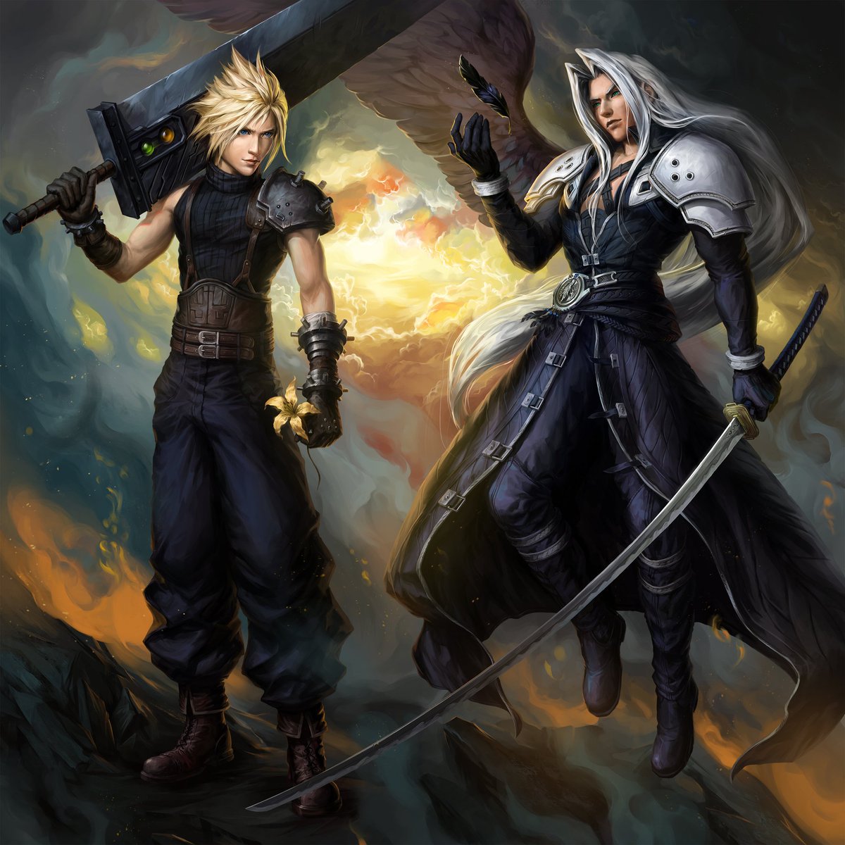 DuelingGuard's tweet photo. “I’m not a hero. Never was.”
“Stay where you belong… in my memories.”

Inspired by Final Fantasy VII with artwork from @LudvikSKP and @YairSassonArt

Cloud and Sephiroth — two legends reimagined for our latest EV 2.5 designs and 2 player cloth playmat.

Designed for those who move with intent.

Which one would you carry into battle — Cloud or Sephiroth?
Drop your pick below ⬇️