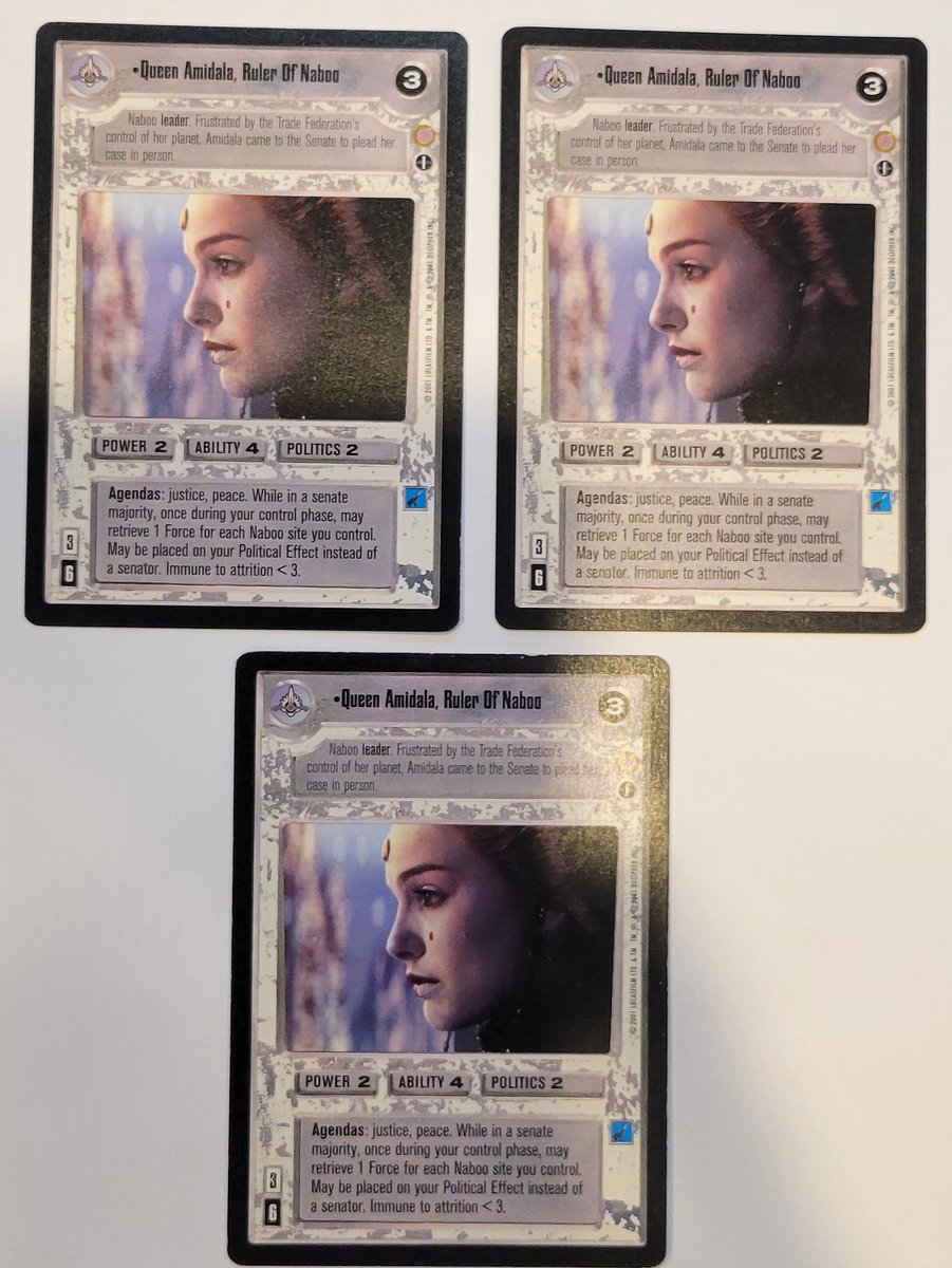 CategoryOneGame's tweet photo. What is the best-looking Light Side card in Star Wars CCG?
My take is the Queen Amidala AI from the Coruscant set.
What's yours?
#StarWars #StarWarsCCG #SWCCG #CCG #TCG #Amidala #queenamidala #natalieportman #CategoryOneGames #Category1Games #C1G #oldtcgs #oldccg #deadtcgs https://t.co/oIGeFExzrw