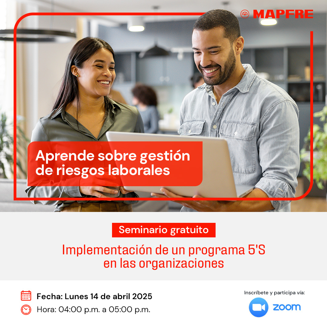 ¿Quieres mejorar el orden y la eficiencia en tu empresa? 📊 Descubre cómo aplicar la metodología 5S para fomentar organización, limpieza y productividad. Participa en nuestro #webinar. ¡Inscríbete! 👉 bit.ly/4jNonOp
🗓️ Lunes 14
🕓 4:00 pm

#MAPFRE #CuidamosLoQueTeImporta