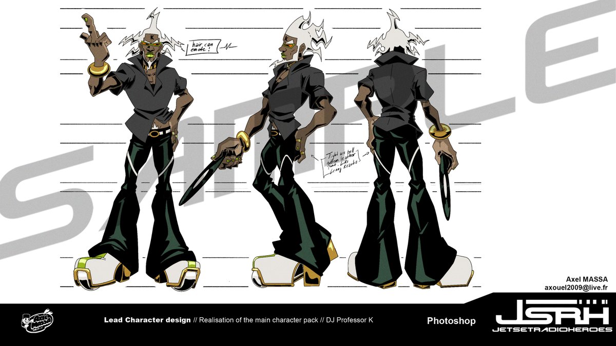 DJ PROFESSOR K just hit the air in full style , character design drop comin’ atcha like a bassline to the face 
The soul of Jet Set Radio  is HERE. ( and yes he can ride )
RT if you feel the static⚡
#JetSetRadioHeroes #DJProfessorK #CharacterDesign #IndieAnimation #ArtDrop