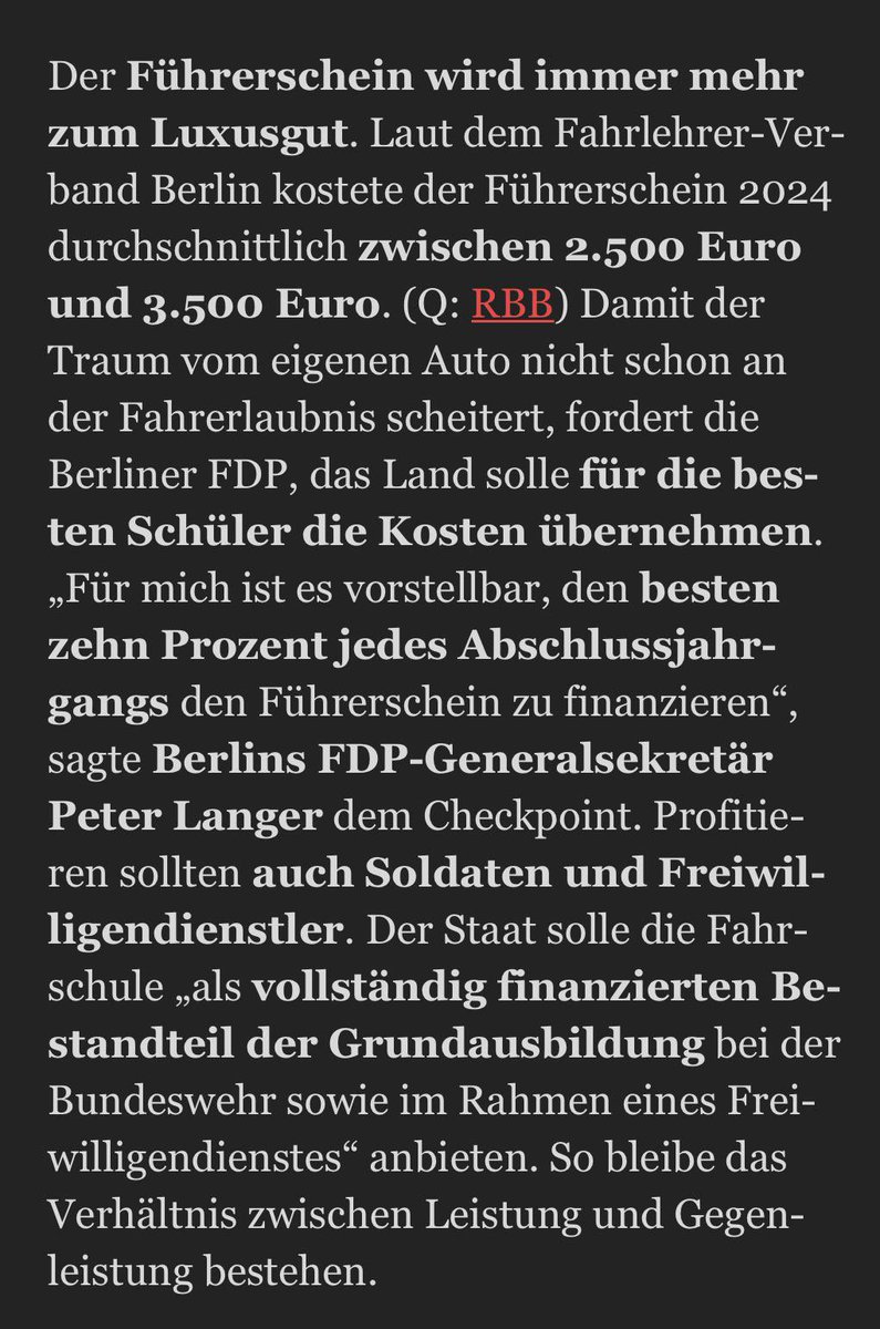 Christoph Meyer (@meyer_fdp) on Twitter photo Schöner Vorschlag unseres Generalsekretärs <a href="/herrlang3r/">Peter Langer 🇪🇺</a> zum Luxusgut #Führerschein. 🚗 Leistung zählt und wird belohnt. Was haltet ihr von der Idee? 👍👎 (Quelle: <a href="/TspCheckpoint/">Tagesspiegel Checkpoint</a>) Schöner Vorschlag unseres Generalsekretärs <a href="/herrlang3r/">Peter Langer 🇪🇺</a> zum Luxusgut #Führerschein. 🚗 Leistung zählt und wird belohnt. Was haltet ihr von der Idee? 👍👎 (Quelle: <a href="/TspCheckpoint/">Tagesspiegel Checkpoint</a>)