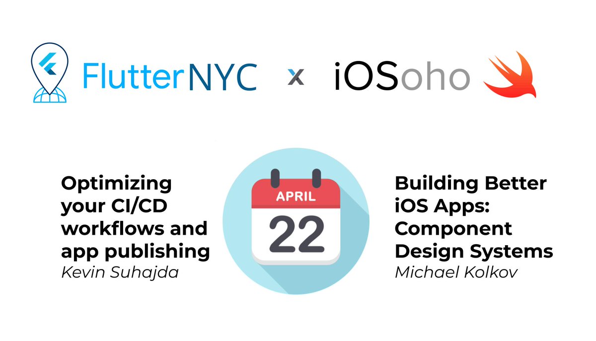 iOSoho (@iosoho) on Twitter photo iOSoho is back!
NYC iOS engineers — join us for the first meetup of the year! This month we're teaming up with <a href="/nycflutter/">Flutter New York</a> & <a href="/codemagicio/">Codemagic</a> 🎉
📅 April 22 at <a href="/viamrobotics/">Viam</a>
🎤 Talks by <a href="/kevsuda/">Kevin Suhajda</a> & <a href="/hloddik/">Michael Kolkov</a>
📍 RSVP: bit.ly/4j88TnD
Don’t miss it! 🌟 #iOSoho #NYCMeetup iOSoho is back!
NYC iOS engineers — join us for the first meetup of the year! This month we're teaming up with <a href="/nycflutter/">Flutter New York</a> & <a href="/codemagicio/">Codemagic</a> 🎉
📅 April 22 at <a href="/viamrobotics/">Viam</a>
🎤 Talks by <a href="/kevsuda/">Kevin Suhajda</a> & <a href="/hloddik/">Michael Kolkov</a>
📍 RSVP: bit.ly/4j88TnD
Don’t miss it! 🌟 #iOSoho #NYCMeetup