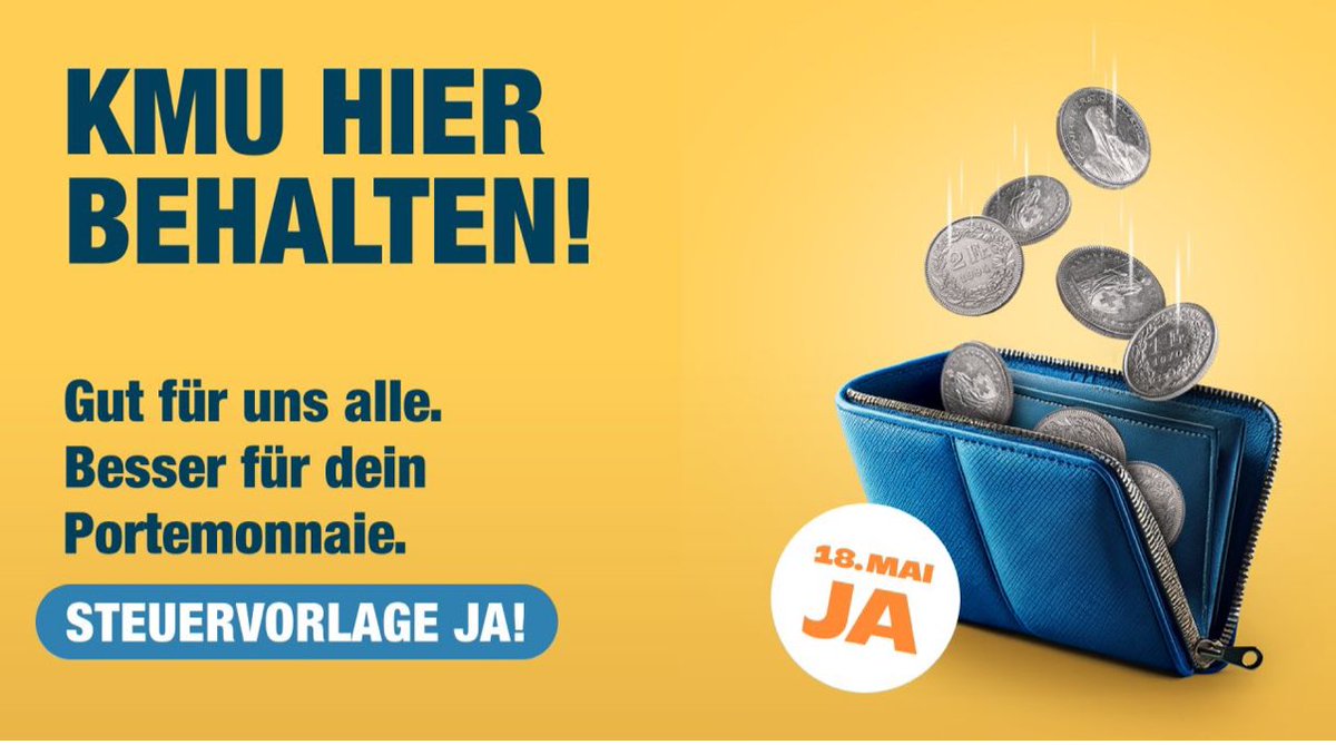 Hier drückt der 👞 :
 • KMU leiden unter hoher Steuerlast.
 • Konkurrenz aus Nachbarkantonen mit niedrigeren Steuern.
Steuervorlage 17 bringt die Lösung:
 • Wettbewerbsfähigere Rahmenbedingungen.
 • Mehr Investitionsspielraum für KMU.
👉D.h.: Am 18.5. dein JA an der Urne❗️