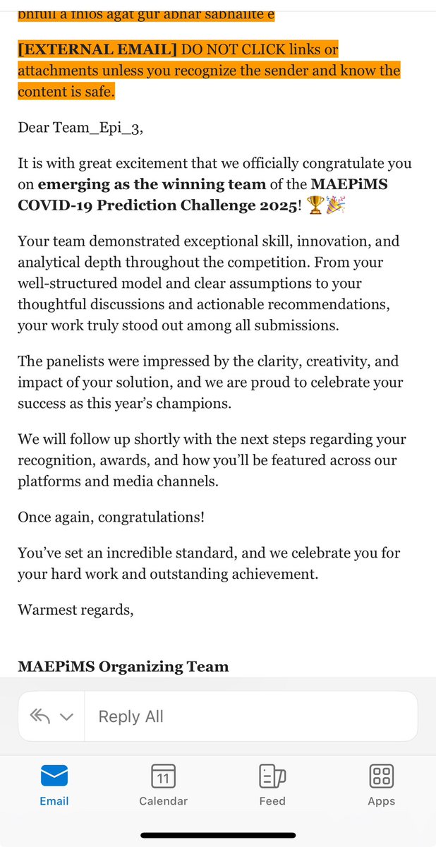 We won the <a href="/MAEPiMSchalleng/">MAEPiMS Challenge</a> COVID-19 Prediction Challenge 2025! Grateful to mentor Team_Epi_3 to 1st place. Big thanks to the organizers (from Australia),the judges, and my amazing team. ₦400k prize 4 d team+ free website for me as mentor!
#MAEPiMS #STEM #PublicHealth #TeamEpi3