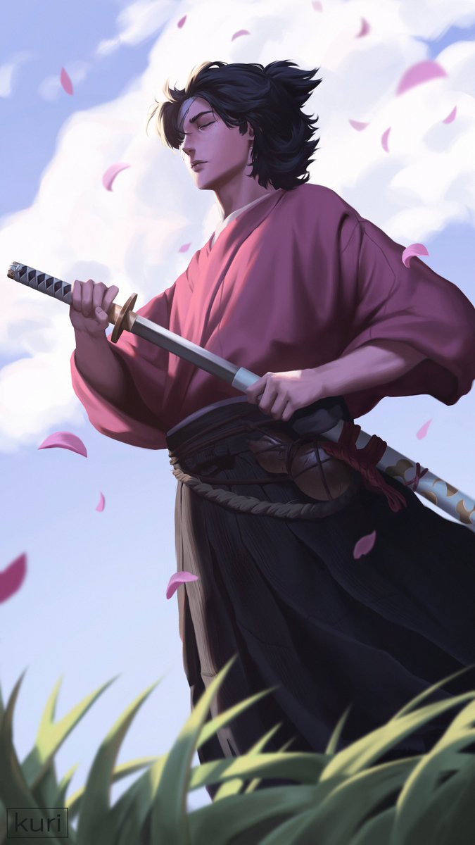 For this week I decided to draw another one of my OC's, he is called Hayato. The composition and idea for this piece came to me in a random moment and I quickly sketched it, and from then on the whole process went pretty smooth, which is unusual but it made me happy. 💜