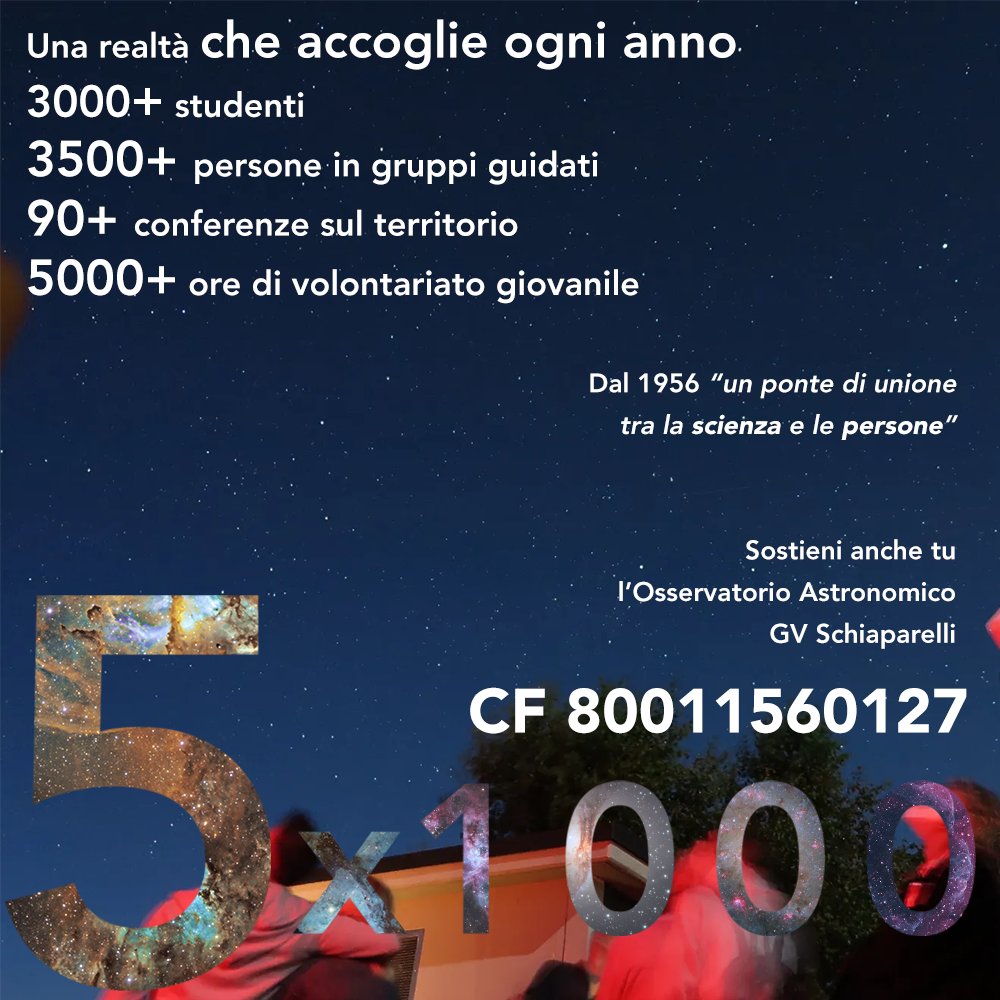 astrogeo_va's tweet photo. Sostieni le nostre attività in ambito astronomico, meteorologico e naturalistico. Donando il tuo 5x1000 diverrai anche tu partecipe della nostra missione, quella di diffondere la cultura scientifica e lo stupore per la bellezza della Natura! Nel 730 indica: 80011560127 https://t.co/9wqpUhymmk