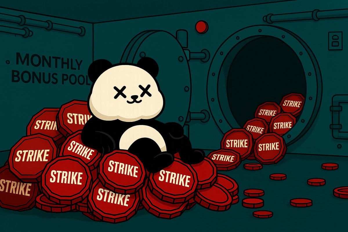 🚨 Major Changes to Kanpai Pandas Staking Rewards 🚨

Payouts are getting bigger and better!  Put your Pandas to work and take advantage of:

+ The New Monthly Bonus Pool
+ Daily Rewards Formula
+ Updates to Unclaimed $STRIKE

Oh - and everything is LIVE! Here's the scoop 👇