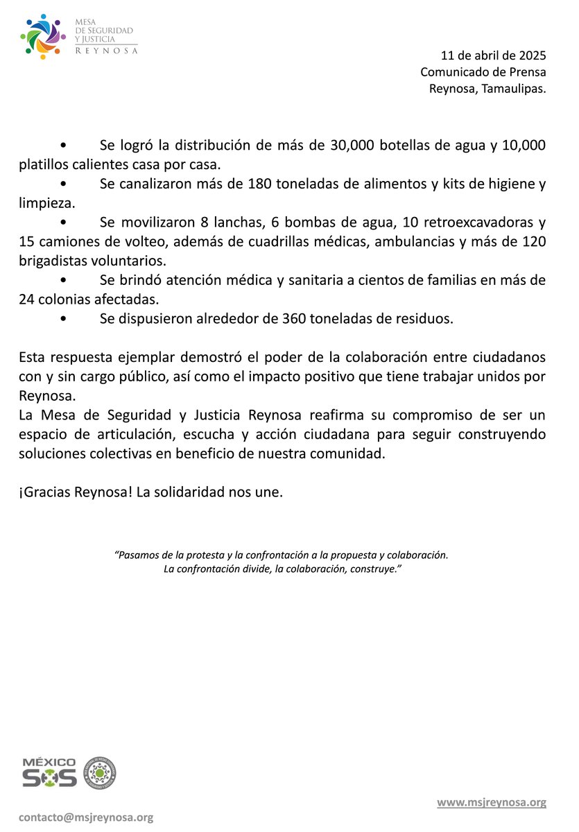 MSJ_Reynosa's tweet photo. Gracias @Defensamx1, @SSP_GobTam, @FGJ_Tam, @indexreynosa,  CANADEVI, @cmic_reynosa, @CanacarReynosa, @Consejo_deNR, CETUM, @COPARMEXREY, @HospSantander, @banregio, @Ferreysa_Rey @cotaroficial @utnoticias1 Banco de Alimentos, Asociación de Agentes Aduanales @DiocesisMR Grupo RECO https://t.co/Dydx0jr92S