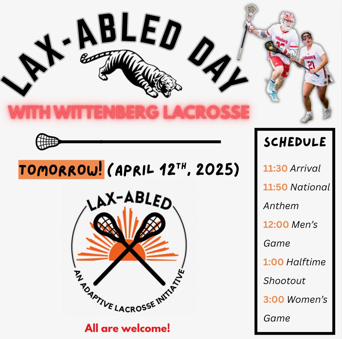 laxabled's tweet photo. We’re so excited for tomorrow! We hope to see you there!! See the tentative schedule on the right. All are welcome! #GoBeyond https://t.co/gGQHIC3cG1