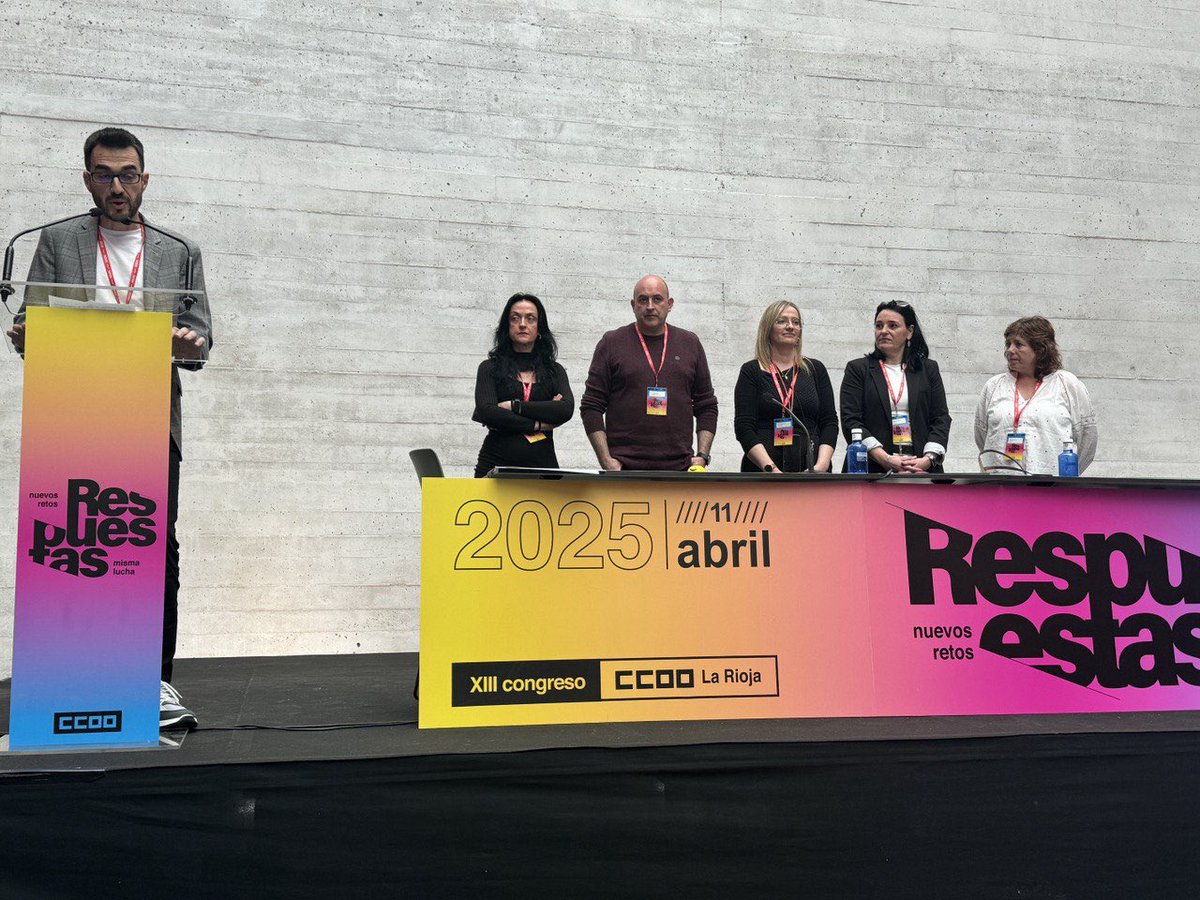 <a href="/CCOOAragon/">Comisiones Obreras Aragón</a> El congreso de <a href="/CCOOLaRioja/">CCOO  La Rioja</a> ha culminado con la elección de Rodrigo Alfaro <a href="/RodrigoCCOO/">Rodrigo Alfaro</a> como nuevo secretario general. Gracias a <a href="/JorgeJruano/">Jorge Ruano 🔻🇪🇦 🇪🇺 🌎</a> por su tarea estos años.
Animo y aciertos a la nueva dirección.