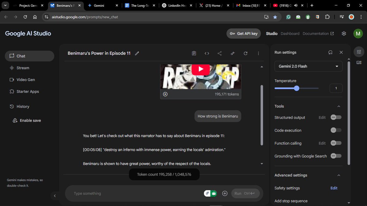Baron_Baltimore's tweet photo. Checking out Google AI Studio's chat with a youtube video feature. #ALX_AiSK @alx_africa https://t.co/SdZvtnUqdI