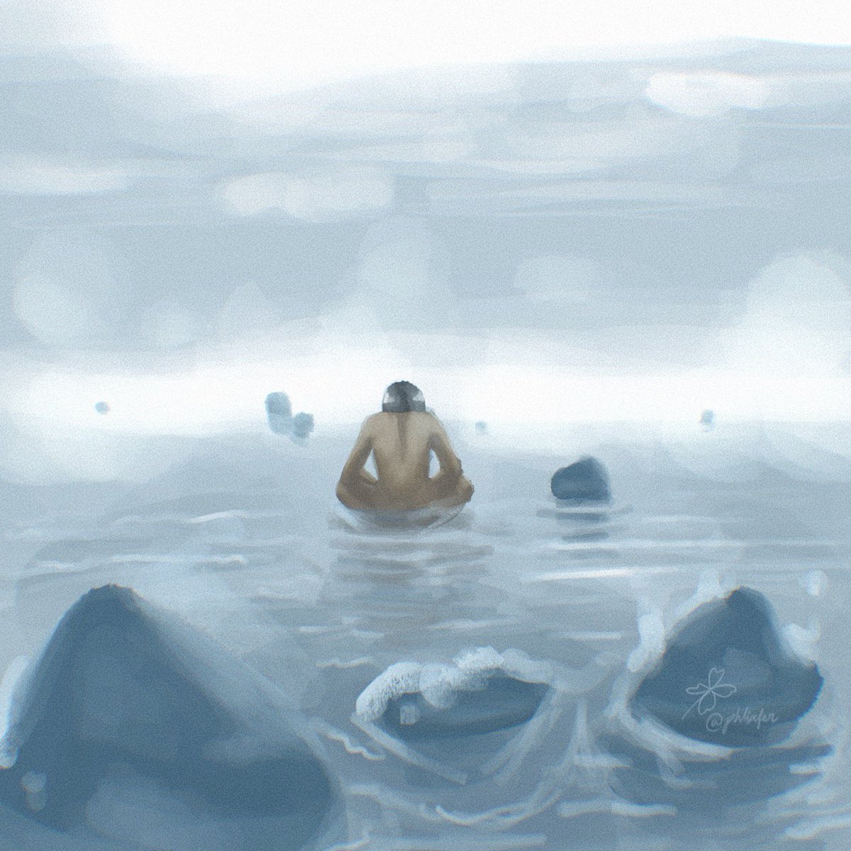 ah, a moonless sea— splish splash