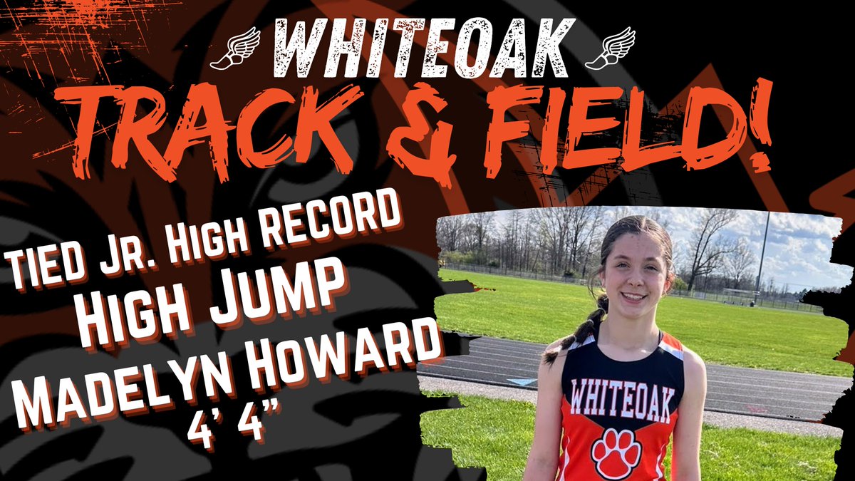 Whiteoak Athletics (@whiteoaksports) on Twitter photo CONGRATULATIONS to Madelyn Howard on tying the school record in the High Jump with a jump of 4' 4" at last last night's Lynchburg Track Meet!
<a href="/WJSHWildcats/">Whiteoak Jr./Sr. HS</a> CONGRATULATIONS to Madelyn Howard on tying the school record in the High Jump with a jump of 4' 4" at last last night's Lynchburg Track Meet!
<a href="/WJSHWildcats/">Whiteoak Jr./Sr. HS</a>