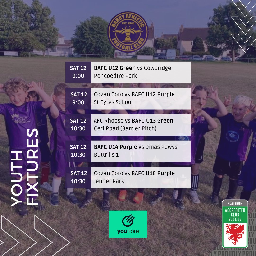 Here is the weekend line up for our youth teams, get down and support our boys and girls if you can!

#BAFC #UpTheStags #LanYStags 🦌