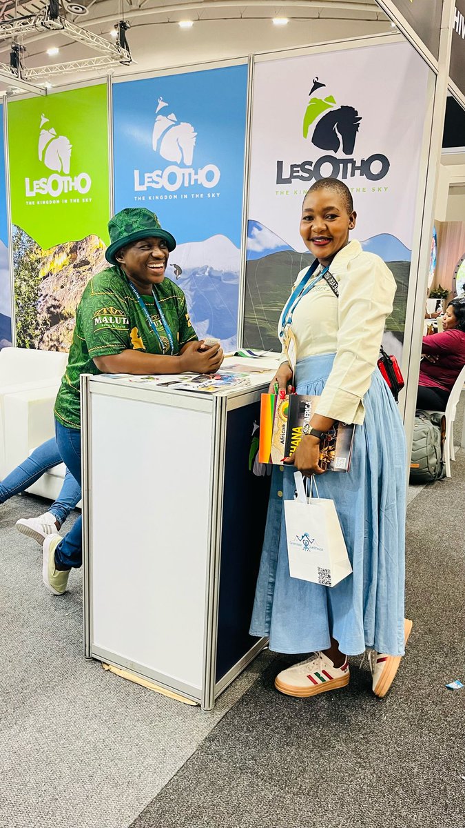 Lesotho is proudly repping at #WTMAfrica!
Big thanks to Maletsunyane BraaiFest &amp; Maluti Mountain Brewery for the merch. Excited for new global tourism partnerships ahead. #TselaTours #VisitLesotho #LesothoTourism #MalutiBeer #WTMAfrica2025
