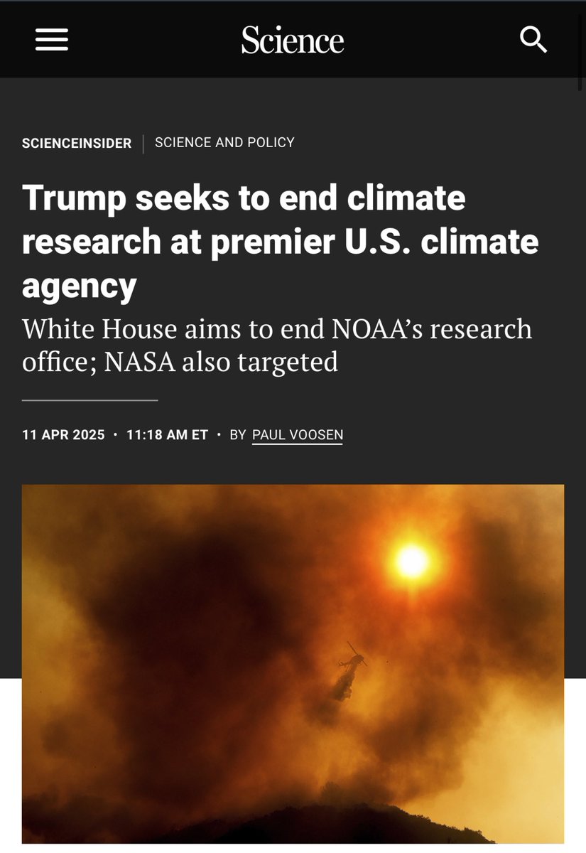 WickyDubs2's tweet photo. In a recent memorandum, the current administration is seeking to eliminate all funding for climate, weather, and ocean laboratories and cooperative institutes across the United States.

This would send the meteorological community straight back to the 1950s. https://t.co/whfAqp4f0n