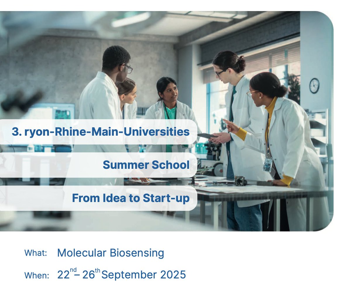 🚀 From idea to start-up!
Our Start-Up Summer School is back!
📅 22–26 Sept 2025
📍Darmstadt
🎯 Focus Molecular Biosensing 
💡 For MSc, PhD &amp; Postdocs  
👥Network &amp; pitch your own idea! 
🔗 Info: tu-darmstadt.de/synbio/worksho…
#SynBio #Startup #Biotech #ScienceToBusiness