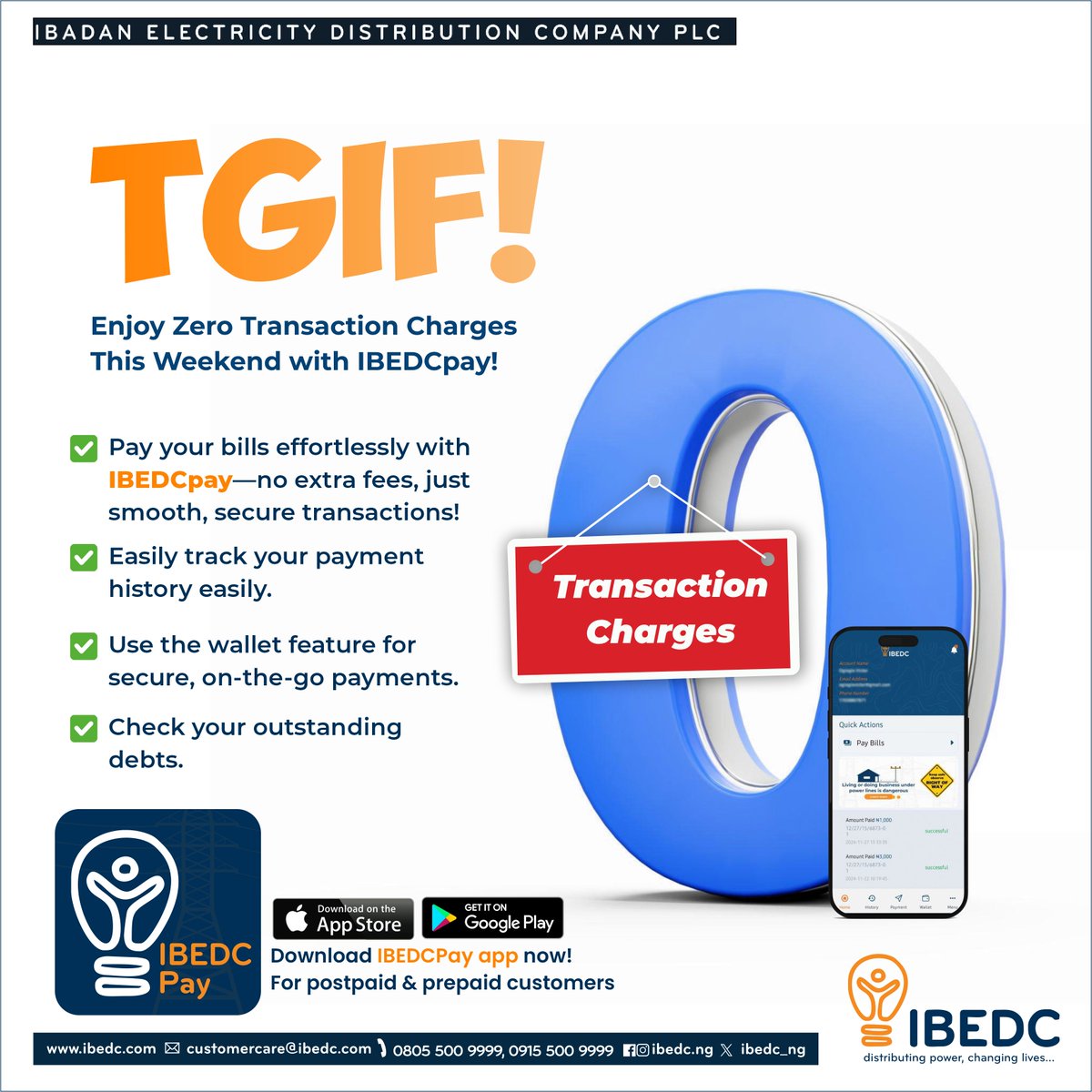 IBEDC_NG's tweet photo. Discover IBEDCpay: The Ultimate App for Easy Payments & More – No Fees! ✨
Effortless transactions, secure payments, and no extra charges. It's that simple! 🙌
Experience convenience like never before.
#IBEDCpay #NoFees #EasyPayments #OneStopApp #changinglives https://t.co/nfDdd5UkE2