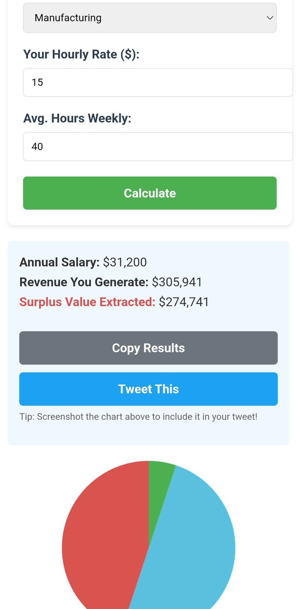 ClintonAlden's tweet photo. @ATLCWorker Find out how much Surplus Value your employer extracts from your labor in just a few clicks (beta version) 👇 (I would love some feedback.) #SPCalc #SurplusValue
https://t.co/1swUM6NZv4 https://t.co/SaS4mpSo4r