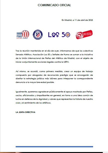 Asociación Senado Atlético de Madrid tweet media
