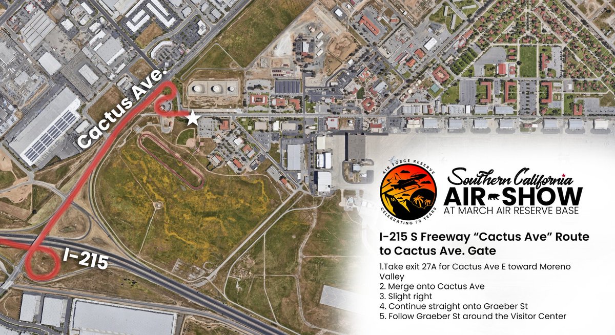 This weekend is the Southern California Air Show at March Air Reserve Base, Apr 12-13. If you are planning on attending, please arrive early as they are expecting large crowds. Please drive safe through the area and don't drive distracted.