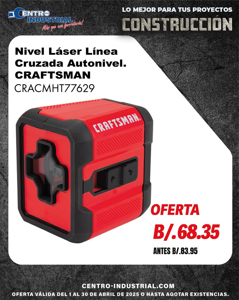 CIndustrialPa's tweet photo. ¡Este mes de abril, los niveles láser están en oferta y son tu aliado ideal para lograr acabados perfectos! 📏✨ No dejes pasar la oportunidad de elevar tu precisión en cada proyecto. 

Visítanos en Centro Industrial y descubre nuestros descuentos exclusivos. https://t.co/jPQ1PsLzah