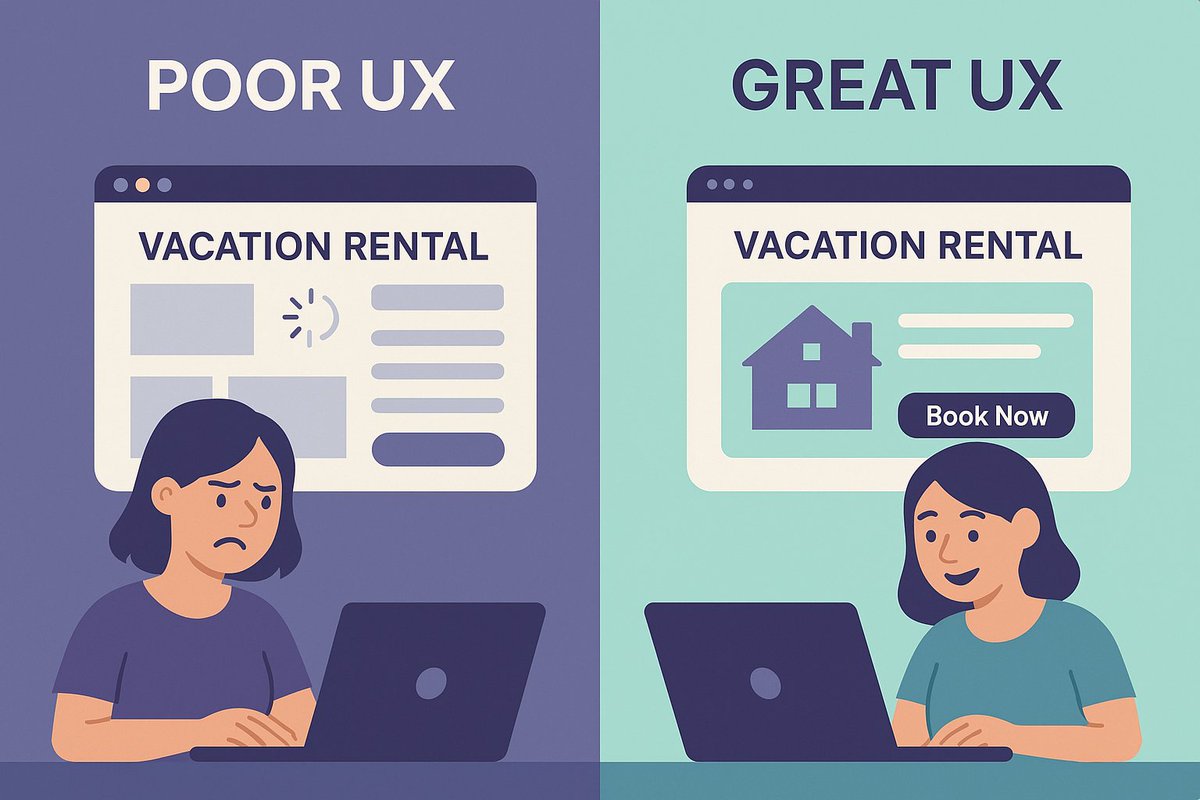 peaksitedesigns's tweet photo. Guests won’t wait for your site to load.
They’ll leave.
Speed builds trust.
Simplicity seals the booking.
⚡ Make it fast
🧭 Make it easy
#DirectBooking #STRhost #VacationRentalMarketing #UXDesign #BookDirect https://t.co/SEgDlObaVG