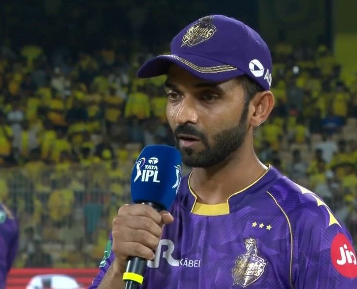 thecricketwood's tweet photo. AJINKYA RAHANE has won BGT in Australia with mere net bowlers!!! 
Put some respect on his name 😎🔥❤💜
#KKRvsCSK https://t.co/fnj74YErkc