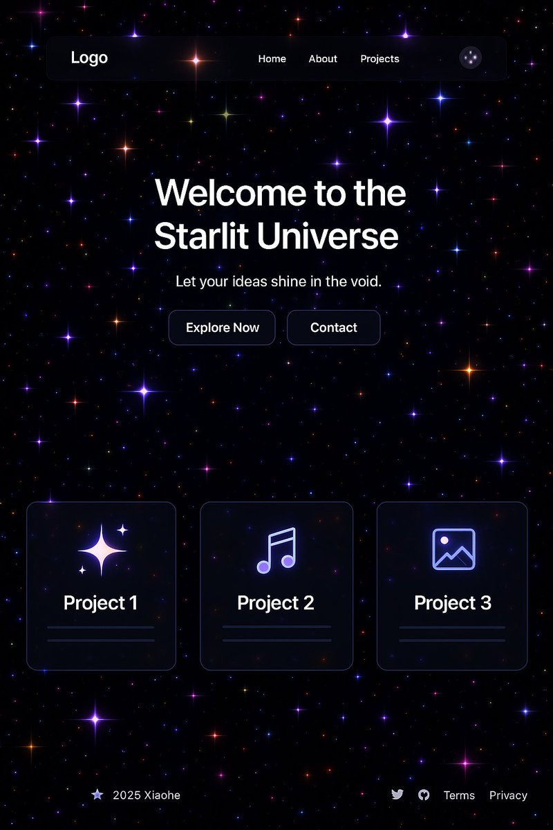 xiaohe_code's tweet photo. Just built a super cool customizable space background generator using React Three Fiber and GLSL Shaders! 🚀

With Leva UI, you can control layers, speed, flicker, star appearance, and color — all in real time.
And yes, the code is open source too!
Check out 3 different effects in the demo 👇
🐙 GitHub:https://t.co/vjooWLLVlg
 Live Demo

#react #threejs #R3F #GLSL #Shaders #LevaJS #Frontend #Web制作