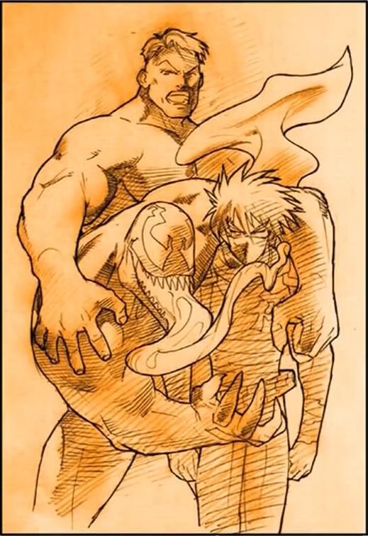strideromochi's tweet photo. この絵最初見たときヴェノムにセクハラされてるのかと思ったんだけど自分の心が汚れているだけだった https://t.co/puLeWOvwCF