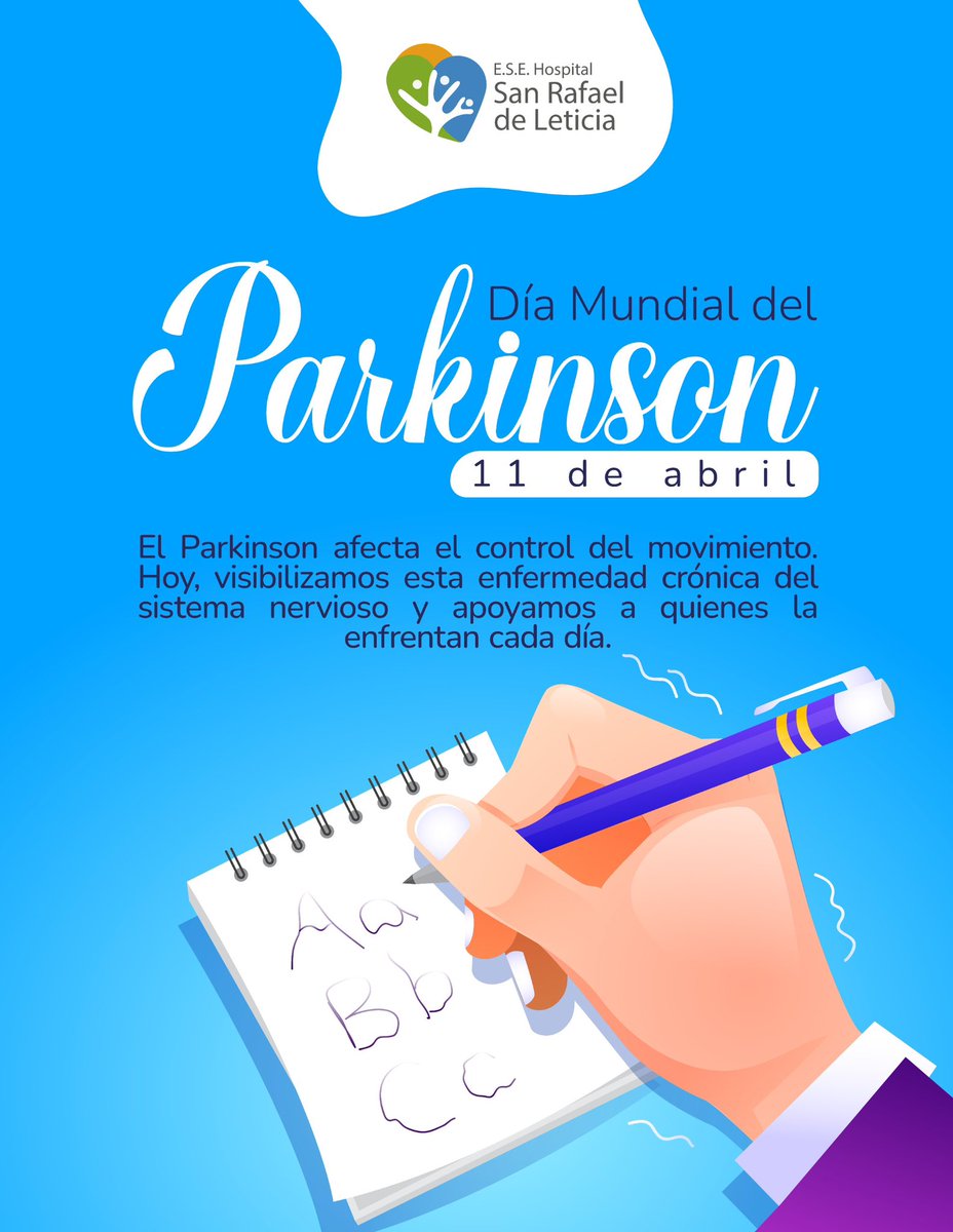 ese_rafael's tweet photo. 🧠🤲🏻El Parkinson afecta a más de 8,5 millones de personas en todo el mundo. Hoy, en el Día Mundial del Parkinson, nos unimos para concienciar y apoyar a quienes luchan contra esta enfermedad.  💙#DíaMundialDelParkinson #HospitalSanRafaelDeLeticia https://t.co/vX9xEJTxlv