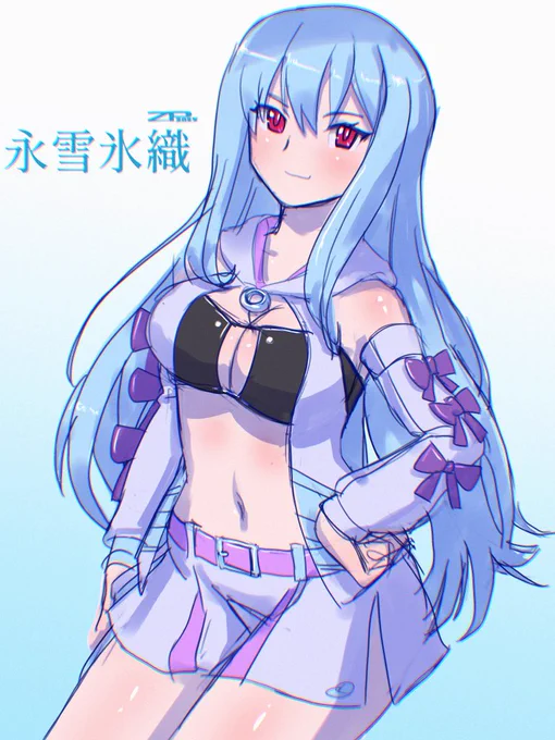 #一番目にリプ来たキャラに二番目にリプ来たキャラの服を着せる永雪氷織+吾妻楓成子坂チア   キャライメージに合わせてカラーアレンジしました 