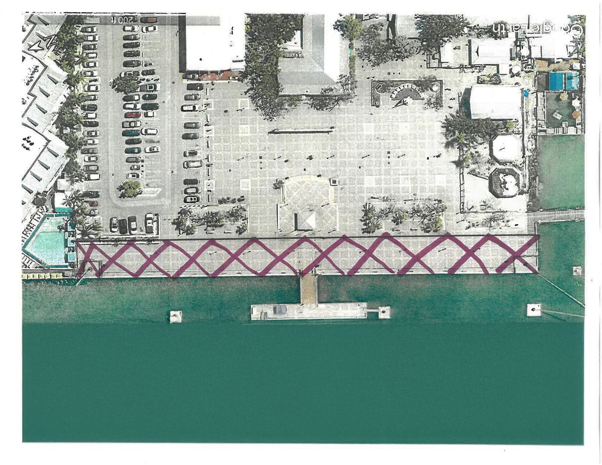 EFFECTIVE IMMEDIATELY: In the interest of public safety, the outer 45 feet of Mallory Square are closed to all traffic, including foot traffic.
An assessment shows that there is some deterioration.