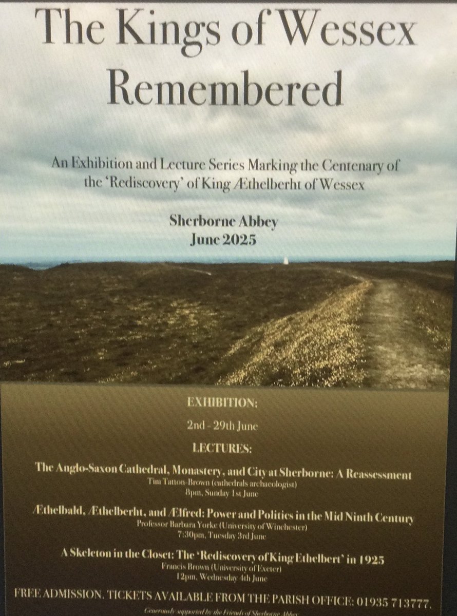 YorkeBarbara's tweet photo. Forthcoming lectures and exhibition at Sherborne may be of interest to early medievalists https://t.co/HtnwmqeBoz