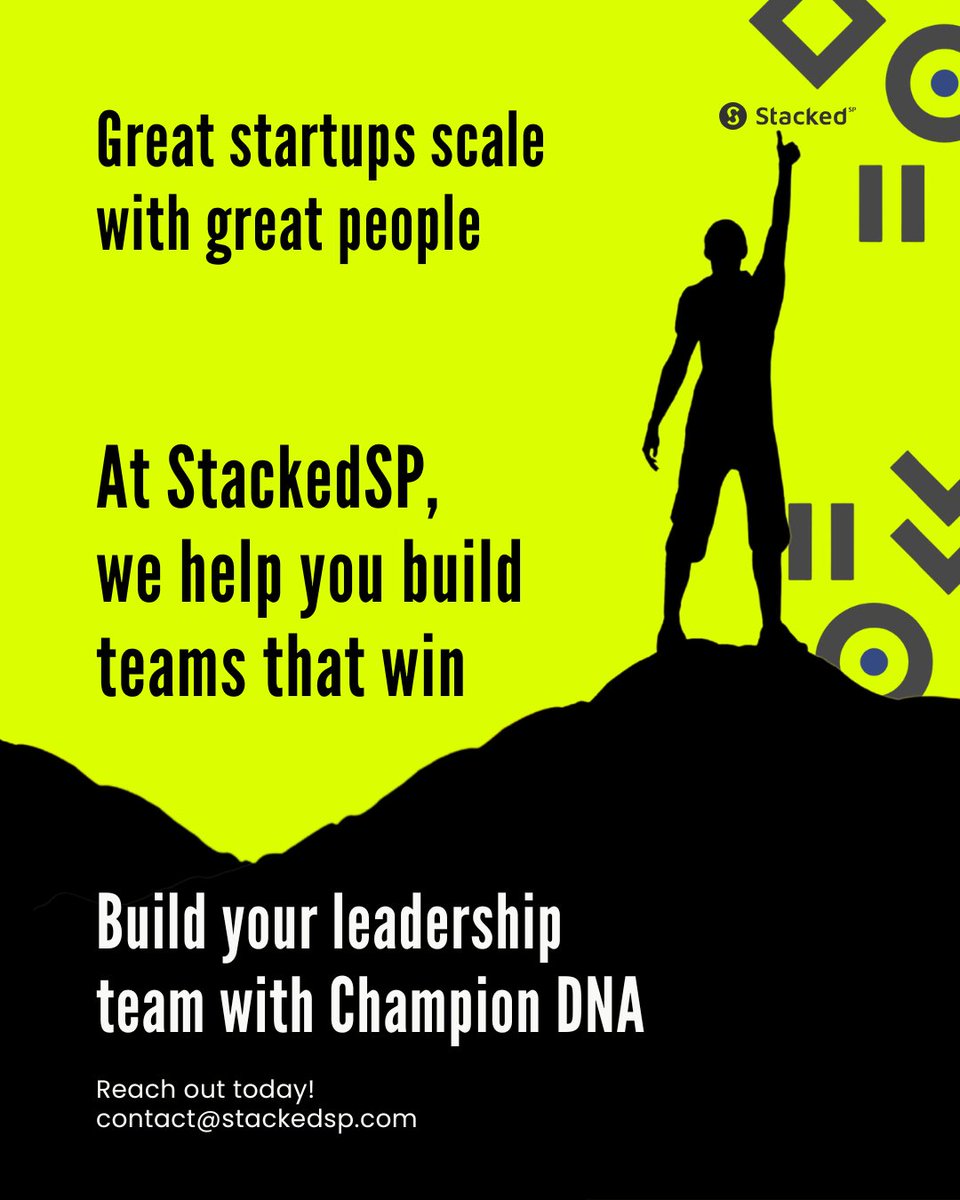 StackedSP's tweet photo. Scaling your startup isn’t just about product-market fit—it’s about people-market fit. At StackedSP, we place leaders with ‘champion DNA’ to build unstoppable teams. 

#LeadershipMatters #StartupGrowth #TalentStrategy https://t.co/mDBiPBIzuM