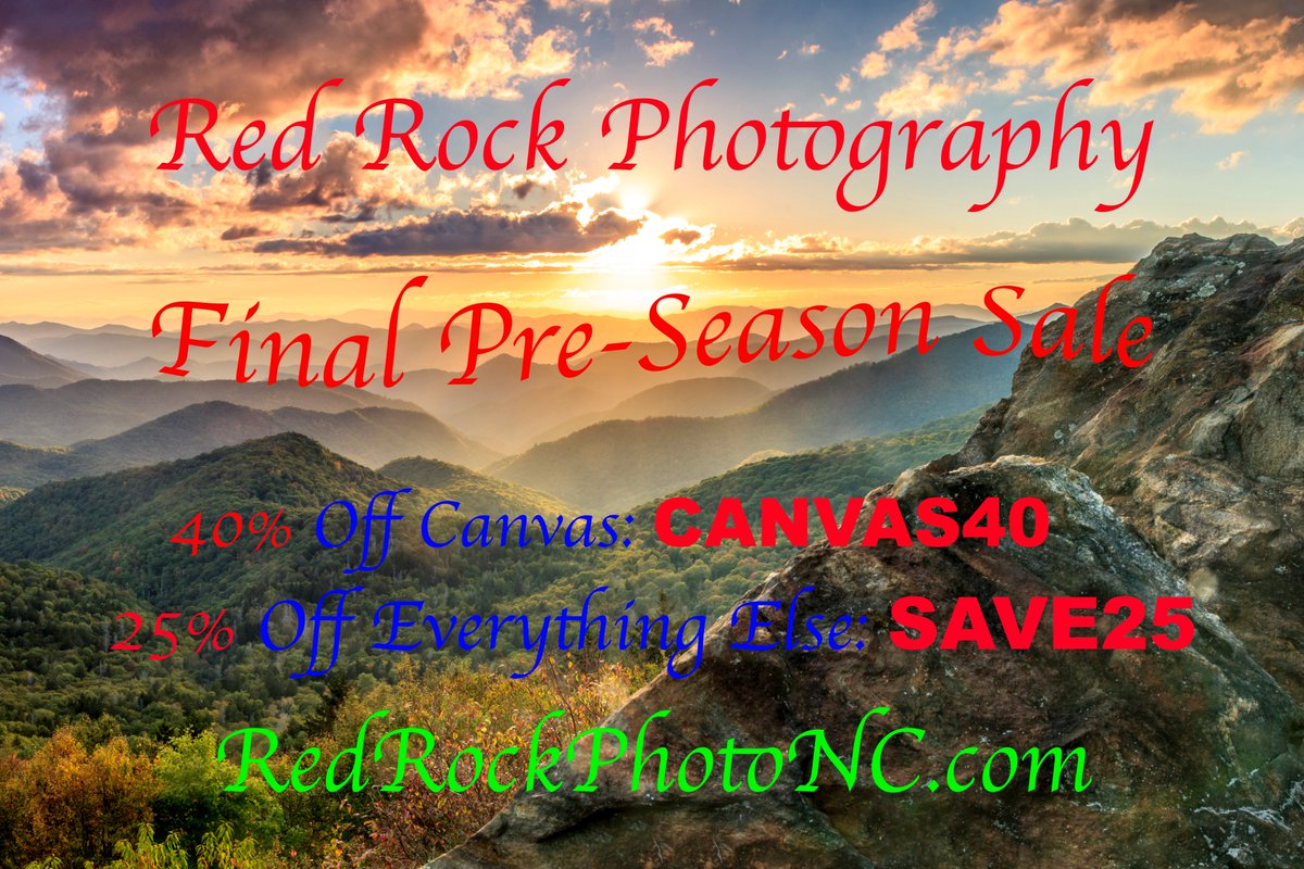 RedRockPhotoNC's tweet photo. Hurricane Helene devastated Western North Carolina last fall, hitting small businesses like mine hard. Five of my six autumn art shows were canceled, wiping out nearly a third of my yearly income. With my art show season starting in two weeks, I could use your support. Shop now at https://t.co/ltUZZZArY8 to help me recover and make it through to the season!