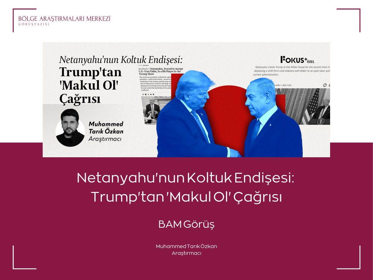 BolgeArsMerkezi's tweet photo. | BAM Görüş   

Yönetim kurulumuzdan Muhammed Tarık Özkan (@muhammedtrkozkn), Netanyahu’nun 7 Ekim sonrası yaşadığı siyasi krizi, istifa zincirlerini, Katargate skandalını ve Trump’ın “makul ol” çağrısını Fokus+ için @fokusplusnet değerlendirdi👇🏻

🔗https://t.co/6rMq23ZRox https://t.co/fPGO21nVqS