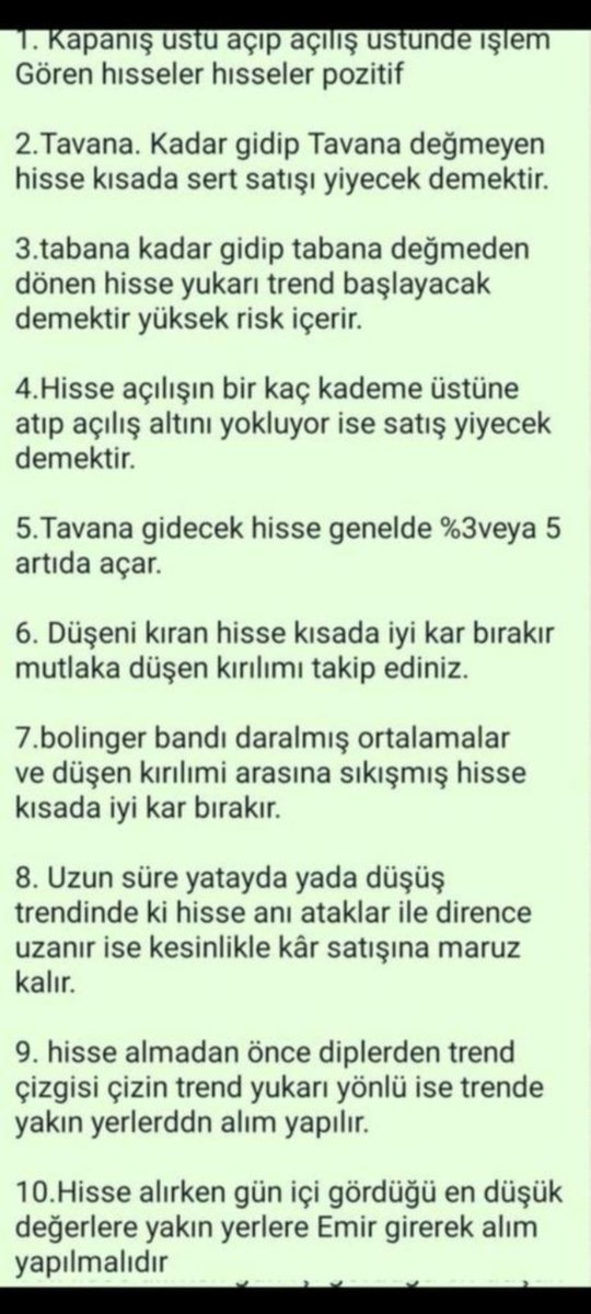 Borsa da bilmeniz ve uygulamanız gereken 10 altın kural...,

Emege saygi adina rt etmeyi unutmayin.,,.

RT et begen..
#bist100 #bist #bist30 #endeks #halkaarz #btc