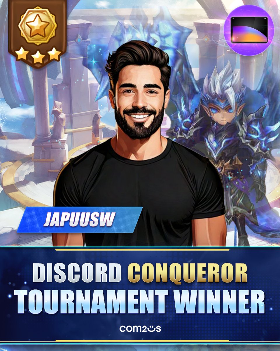 summonerswarapp's tweet photo. Congratulations to our 2025 Discord Conqueror Tournament Winner, JapuuSW! 🏆

Also a big thank you to all of our participants including {BBM}Wyvern (2nd), Aiglexis, and Daamnson (3rd &amp; 4th)!
Be on the lookout on our social media pages for future tournaments and events! https://t.co/OKurg32D2I