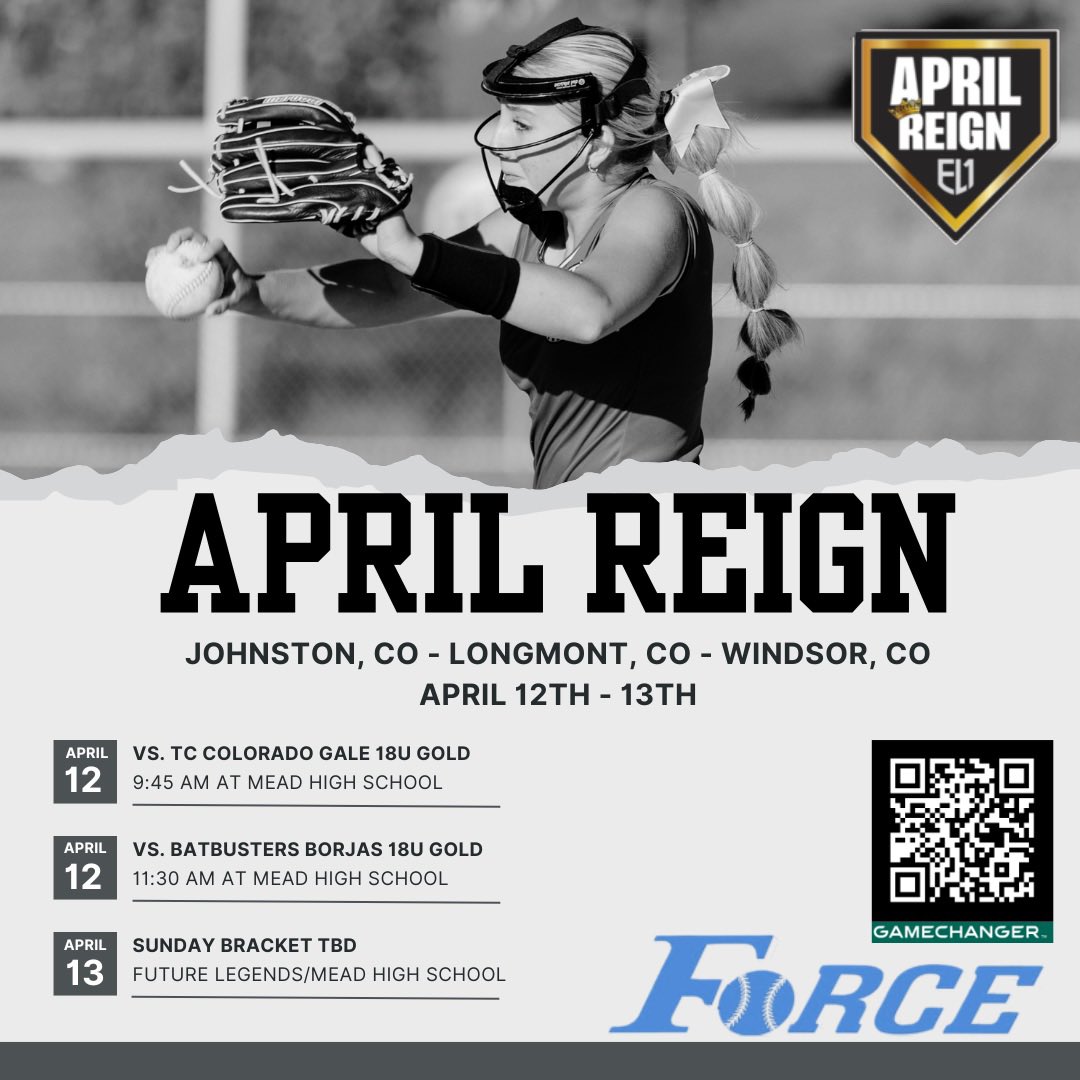 EllieZinanti's tweet photo. This weekend the #Force will be playing at the @EL1SB_events @el1softball April Reign tournament in Northern Colo! #recruit #summerrecruit #uncommitted #5er #softball @GoMVB @EASRecruiting @CoastRecruits @SBRRetweets @FastpitchAthRec @D1ProScouts @ExpoRecruits @CoPreps https://t.co/wfFnVSApGr