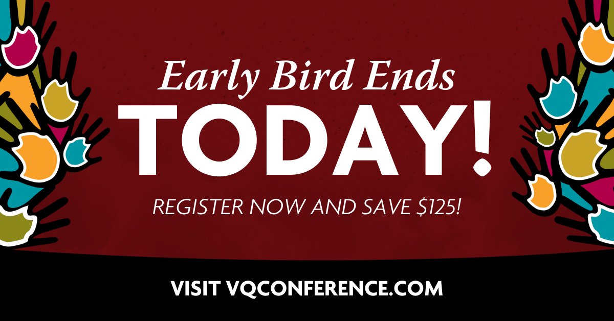 VQconference's tweet photo. TODAY IS THE LAST DAY for Early Bird pricing! Don't miss your chance to SAVE $125 on each Delegate registration for the 28th Vision Quest Conference &amp; Trade Show.

Register before midnight tonight at https://t.co/iN0thpPazt https://t.co/kohyRhimqk