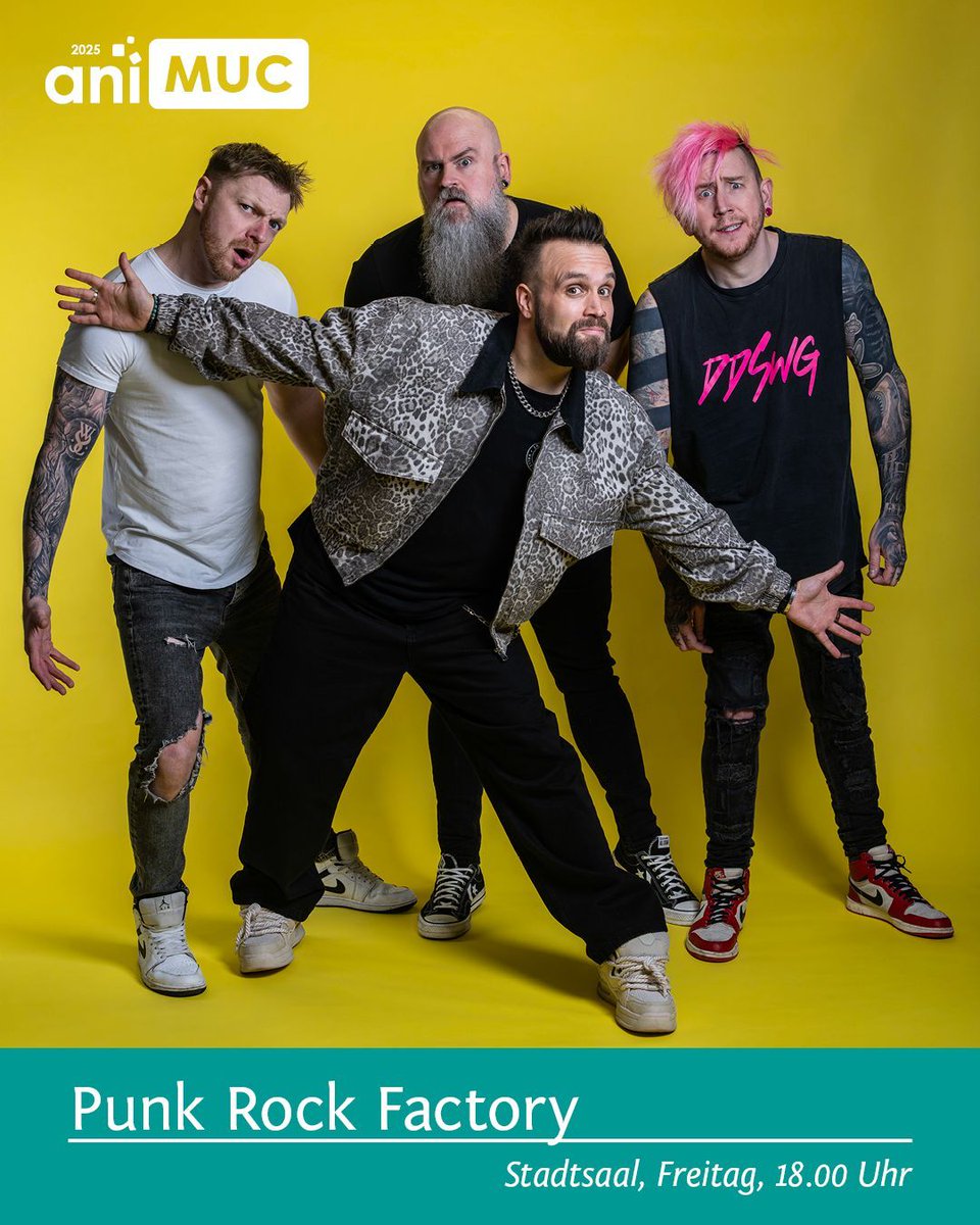 Aus Großbritannien besuchen uns: Punk Rock Factory! <a href="/punkrockfactory/">Punk Rock Factory</a> 
Sie haben bereits auf legendären Bühnen wie Nottingham Rock City und Cardiff Great Hall gerockt, wobei viele ihrer Shows schon Monate im Voraus ausverkauft waren.
Alle Infos unter: animuc.de/project/punk-r…