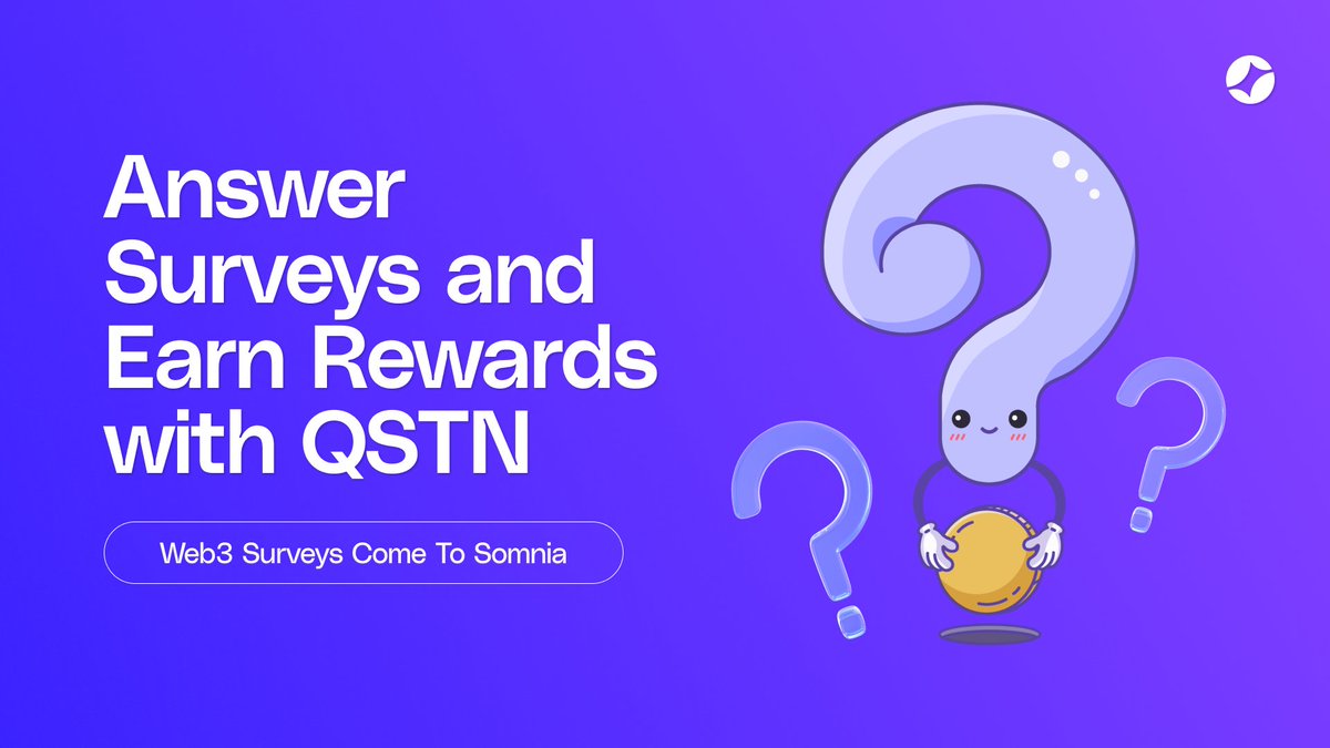 Somnia - a Fully Onchain World (@somnia_network) on Twitter photo Your data has value and it’s time you got rewarded for it.
testnet.qstnus.com/ghost/survey-f…
We’re teaming up with <a href="/qstnus/">QSTN</a> to bring on-chain, #web3 surveys to Somnia! Earn rewards for your opinions, unlock NFTs, and take control of your data.
🏃Get started today with a survey about Your data has value and it’s time you got rewarded for it.
testnet.qstnus.com/ghost/survey-f…
We’re teaming up with <a href="/qstnus/">QSTN</a> to bring on-chain, #web3 surveys to Somnia! Earn rewards for your opinions, unlock NFTs, and take control of your data.
🏃Get started today with a survey about