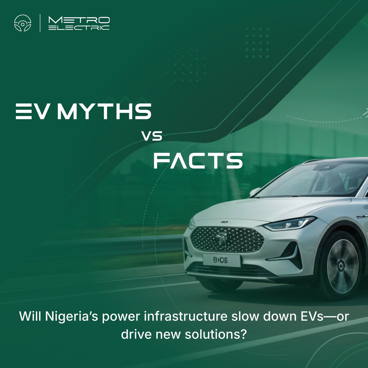 MetroElectricEV's tweet photo. Think EVs can’t survive in Nigeria because of power issues? Think again! With solar charging, home charging, and upcoming charging stations, you don’t need 24/7 electricity to own an EV. 🔋☀️ https://t.co/YlETNKPVxw