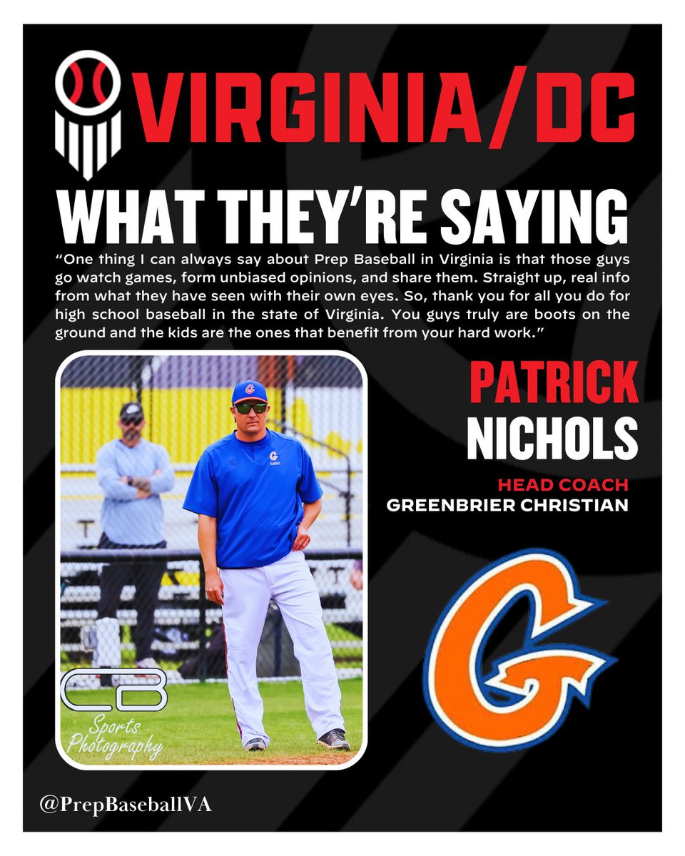 🗣️What They're Saying 🗣️

Take a look at what defending VISAA DII State Champion Head Coach Patrick Nichols had to say about Prep Baseball VA/DC.

Video and discussions on VA/DC high school baseball every week ⬇️
loom.ly/46sCaJI

#BeSeen